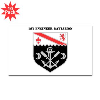 EBN - M01 - 01 - DUI - 1st Engineer Battalion with Text - Sticker (Rectangle 10 pk)