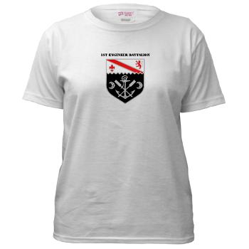 EBN - A01 - 04 - DUI - 1st Engineer Battalion with Text - Women's T-Shirt