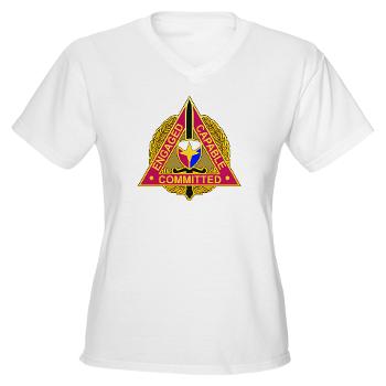 ECC - A01 - 04 - DUI - Expeditionary Contracting Command - Women's V-Neck T-Shirt - Click Image to Close