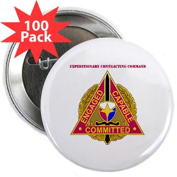 ECC - M01 - 01 - DUI - Expeditionary Contracting Command with Text - 2.25" Button (100 pack) - Click Image to Close