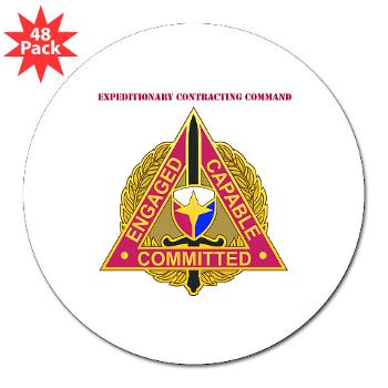 ECC - M01 - 01 - DUI - Expeditionary Contracting Command with Text - 3" Lapel Sticker (48 pk) - Click Image to Close