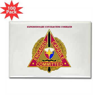 ECC - M01 - 01 - DUI - Expeditionary Contracting Command with Text - Rectangle Magnet (100 pack)