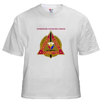 ECC - A01 - 04 - DUI - Expeditionary Contracting Command with Text - White T-Shirt - Click Image to Close