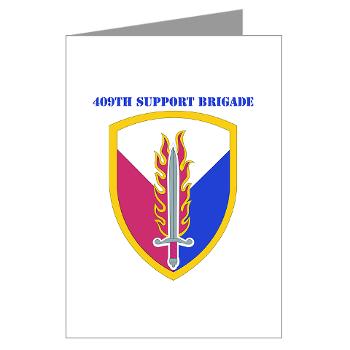 ECC409SB - M01 - 02 - SSI - 409th Support Bde with text - Greeting Cards (Pk of 20)