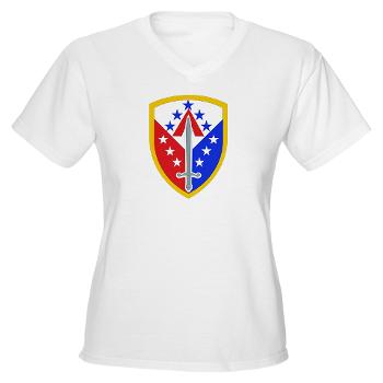 ECC410SB - A01 - 04 - SSI - 410th Support Bde - Women's V-Neck T-Shirt