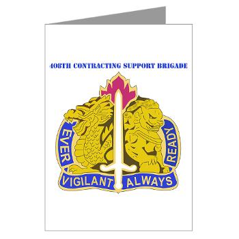 ECC411SB - M01 - 02 - DUI - 411th Contracting Support Brigade with Text - Greeting Cards (Pk of 10)
