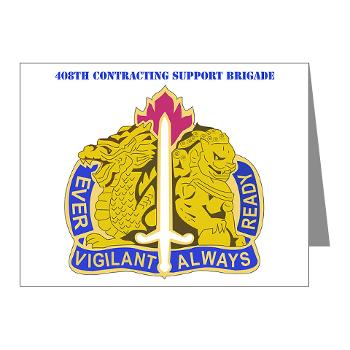 ECC411SB - M01 - 02 - DUI - 411th Contracting Support Brigade with Text - Note Cards (Pk of 20) - Click Image to Close