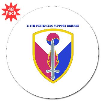 ECC411SB - M01 - 01 - SSI - 411th Support Bde with text - 3" Lapel Sticker (48 pk) - Click Image to Close