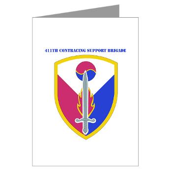 ECC411SB - M01 - 02 - SSI - 411th Support Bde with text - Greeting Cards (Pk of 10)