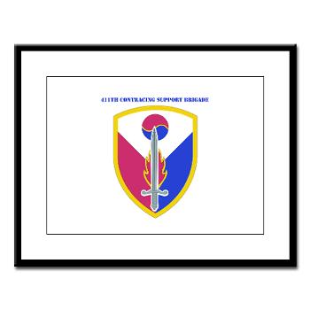 ECC411SB - M01 - 02 - SSI - 411th Support Bde with text - Large Framed Print