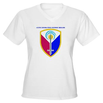 ECC413CSB - A01 - 04 - SSI - 413th Support Brigade with text - Women's V-Neck T-Shirt
