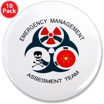 EMAT - M01 - 01 - Emergency Management Assessment Team with Text - 3.5" Button (10 pack)