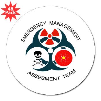 EMAT - M01 - 01 - Emergency Management Assessment Team with Text - 3" Lapel Sticker (48 pk)