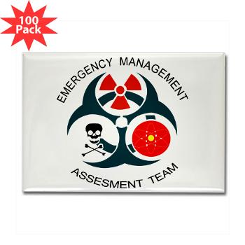 EMAT - M01 - 01 - Emergency Management Assessment Team with Text - Rectangle Magnet (100 pack)