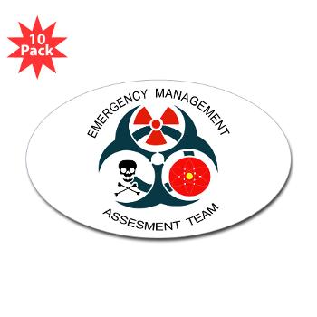 EMAT - M01 - 01 - Emergency Management Assessment Team with Text - Sticker (Oval 10 pk)