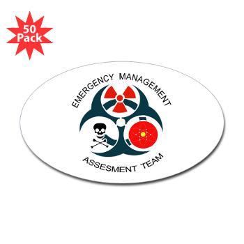 EMAT - M01 - 01 - Emergency Management Assessment Team with Text - Sticker (Oval 50 pk)