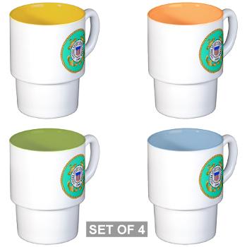 EMBLEMUSCG - M01 - 03 - EMBLEM - USCG - Stackable Mug Set (4 mugs)