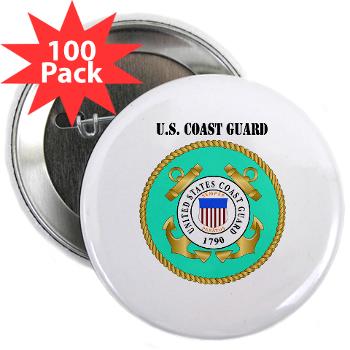 EMBLEMUSCG - M01 - 01 - EMBLEM - USCG WITH TEXT - 2.25" Button (100 pack) - Click Image to Close