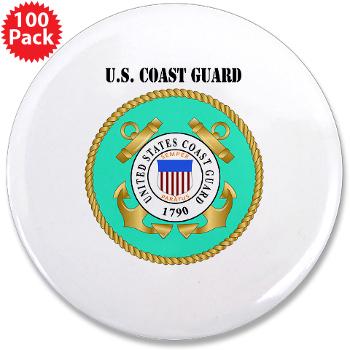 EMBLEMUSCG - M01 - 01 - EMBLEM - USCG WITH TEXT - 3.5" Button (100 pack) - Click Image to Close