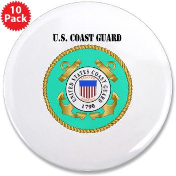 EMBLEMUSCG - M01 - 01 - EMBLEM - USCG WITH TEXT - 3.5" Button (10 pack) - Click Image to Close