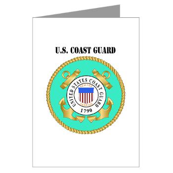 EMBLEMUSCG - M01 - 02 - EMBLEM - USCG WITH TEXT - Greeting Cards (Pk of 10) - Click Image to Close