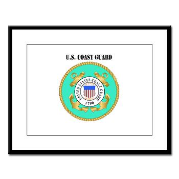 EMBLEMUSCG - M01 - 02 - EMBLEM - USCG WITH TEXT - Large Framed Print - Click Image to Close