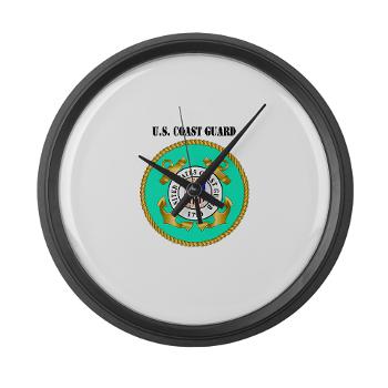 EMBLEMUSCG - M01 - 03 - EMBLEM - USCG WITH TEXT - Large Wall Clock - Click Image to Close