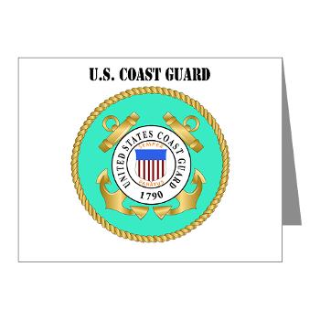 EMBLEMUSCG - M01 - 02 - EMBLEM - USCG WITH TEXT - Note Cards (Pk of 20)