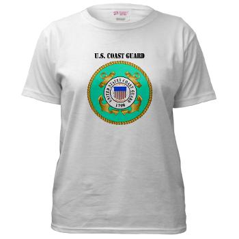 EMBLEMUSCG - A01 - 04 - EMBLEM - USCG WITH TEXT - Women's T-Shirt - Click Image to Close