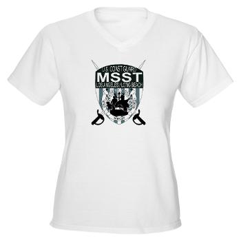 EUSCGMSSTLALB - A01 - 04 - EMBLEM - USCG - MSST - LALB - Women's V-Neck T-Shirt
