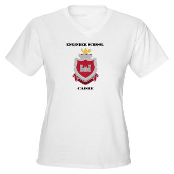 ESC - A01 - 04 - DUI - Engineer School Cadre with Text Women's V-Neck T-Shirt - Click Image to Close