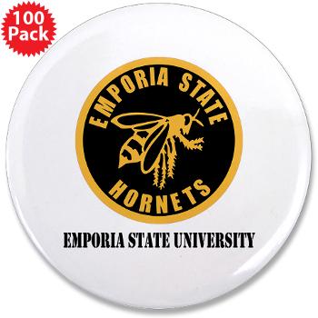 ESU - M01 - 01 - SSI - ROTC - Emporia State University with Text - 3.5" Button (100 pack) - Click Image to Close