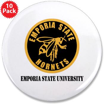 ESU - M01 - 01 - SSI - ROTC - Emporia State University with Text - 3.5" Button (10 pack) - Click Image to Close