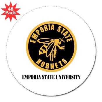 ESU - M01 - 01 - SSI - ROTC - Emporia State University with Text - 3" Lapel Sticker (48 pk) - Click Image to Close