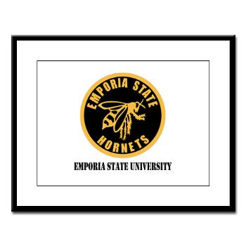 ESU - M01 - 02 - SSI - ROTC - Emporia State University with Text - Large Framed Print