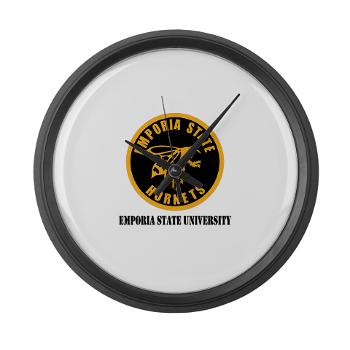 ESU - M01 - 03 - SSI - ROTC - Emporia State University with Text - Large Wall Clock