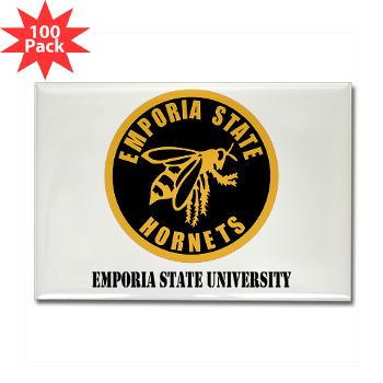 ESU - M01 - 01 - SSI - ROTC - Emporia State University with Text - Rectangle Magnet (100 pack) - Click Image to Close