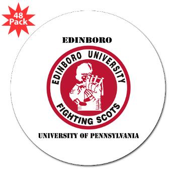 EUP - M01 - 01 - SSI - ROTC - Edinboro University of Pennsylvania with Text - 3" Lapel Sticker (48 pk) - Click Image to Close