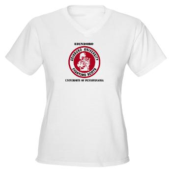 EUP - A01 - 04 - SSI - ROTC - Edinboro University of Pennsylvania with Text - Women's V-Neck T-Shirt