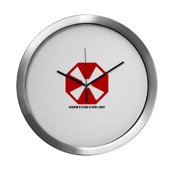 EUSA - M01 - 03 - SSI - Eighth Army (EUSA) with Text - Modern Wall Clock - Click Image to Close