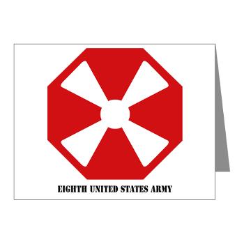 EUSA - M01 - 02 - SSI - Eighth Army (EUSA) with Text - Note Cards (Pk of 20) - Click Image to Close