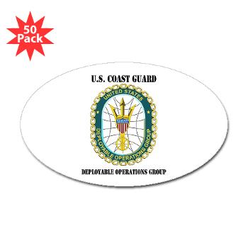 EUSCGDOPSGP - M01 - 01 - EMBLEM - USCG - DEPLOYABLE OPS GP with Text - Sticker (Oval 50 pk) - Click Image to Close