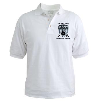 EUSCGMSSTLALB - A01 - 04 - EMBLEM - USCG - MSST - LALB with text - Golf Shirt