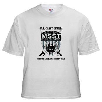 EUSCGMSSTLALB - A01 - 04 - EMBLEM - USCG - MSST - LALB with text - White Tshirt