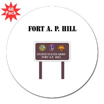 FAPH - M01 - 01 - Fort A. P. Hill with Text - 3" Lapel Sticker (48 pk)