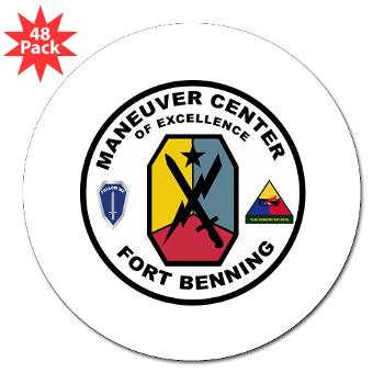 FB - M01 - 01 - Fort Benning - 3" Lapel Sticker (48 pk)