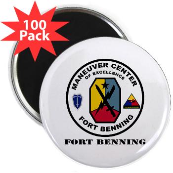 FB - M01 - 01 - Fort Benning with Text - 2.25" Magnet (100 pack)