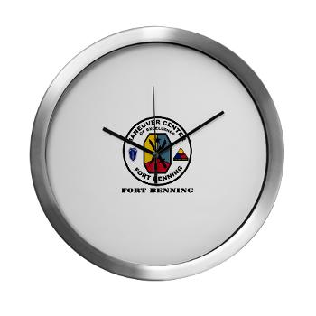 FB - M01 - 03 - Fort Benning with Text - Modern Wall Clock