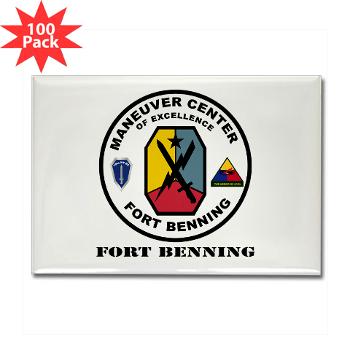 FB - M01 - 01 - Fort Benning with Text - Rectangle Magnet (100 pack)