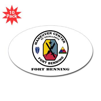 FB - M01 - 01 - Fort Benning with Text - Sticker (Oval 10 pk)